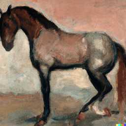 a horse, painting by Edgar Degas generated by DALL·E 2